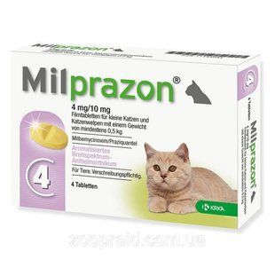 Милпразон для котят и кошек до 2-х кг №4/10 мг, KRKA 052 фото